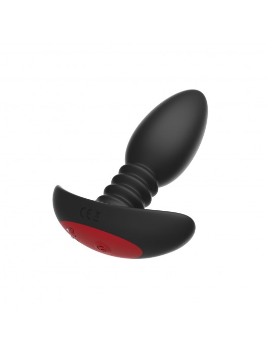 Черная анальная вибропробка Anal Vibrator с пультом ДУ - 13,5 см. - I-MOON