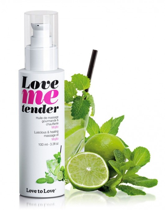 Съедобное согревающее массажное масло Love Me Tender Mojito с ароматом мохито - 100 мл. - Love to Love - купить с доставкой в Пензе