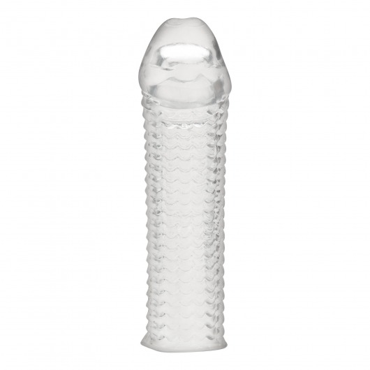 Текстурированная насадка на пенис Clear Textured Penis Enhancing Sleeve Extension - 16,5 см. - BlueLine - в Пензе купить с доставкой