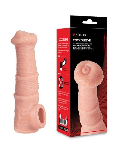 Телесная фантазийная насадка на член Cock Sleeve Size M - KOKOS - в Пензе купить с доставкой
