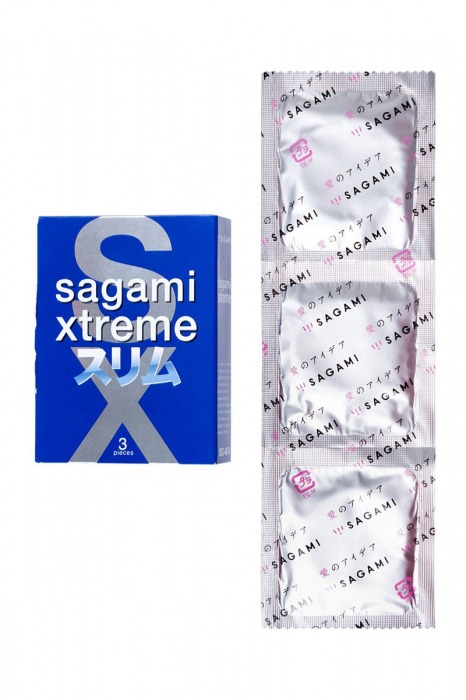 Розовые презервативы Sagami Xtreme FEEL FIT 3D - 3 шт. - Sagami - купить с доставкой в Пензе