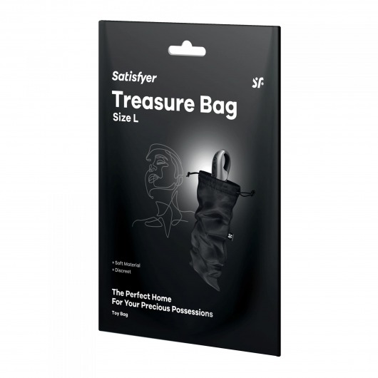 Черный мешочек для хранения игрушек Treasure Bag L - Satisfyer - купить с доставкой в Пензе