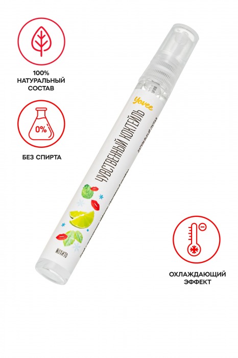 Охлаждающе-возбуждающий оральный спрей «Чувственный коктейль» со вкусом мохито - 10 мл. - ToyFa - купить с доставкой в Пензе