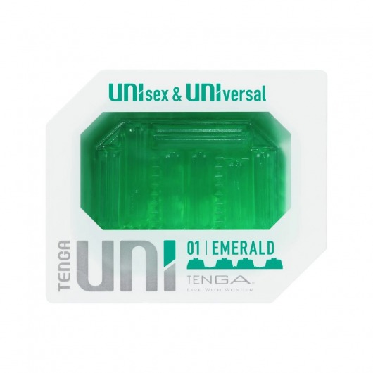 Зеленый мастурбатор-стимулятор Tenga Uni Emerald - Tenga - в Пензе купить с доставкой