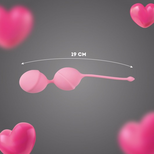 Розовые вагинальные шарики из силикона с мягким хвостиком - Волшебная страна