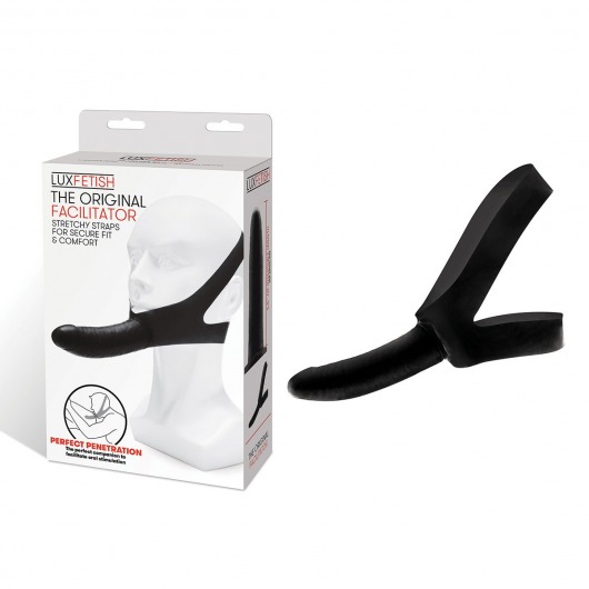 Черный фаллоимитатор с креплением на лицо The Original Facilitator - 14 см. - Lux Fetish - купить с доставкой в Пензе