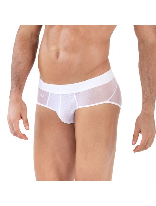 Белые полупрозрачные трусы-брифы Yin Yang Brief - Clever Masculine Underwear купить с доставкой