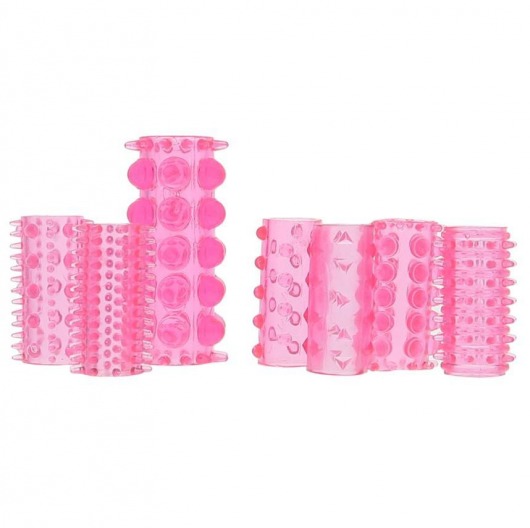 Набор из 7 розовых насадок на пенис ONE-A-DAY PENIS SLEEVES PINK - Seven Creations - в Пензе купить с доставкой