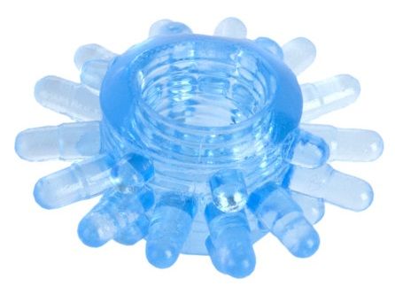 Голубая гелевая насадка с шипиками - Toyfa Basic - в Пензе купить с доставкой