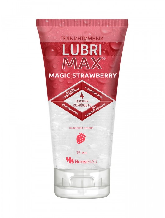 Интимный гель-смазка на водной основе Lubrimax Magic Strawberry - 75 мл. - ИнтелБИО - купить с доставкой в Пензе