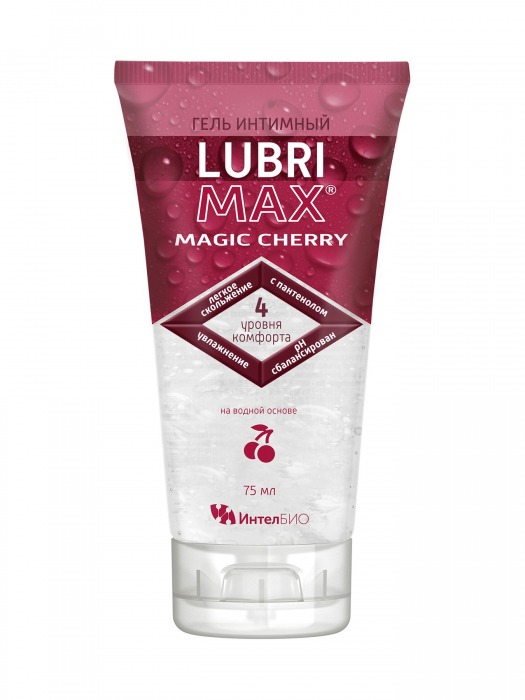 Интимный гель-смазка на водной основе Lubrimax Magic Cherry - 75 мл. - ИнтелБИО - купить с доставкой в Пензе