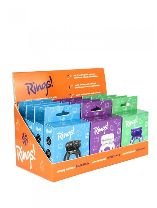 Бокс из 12 эрекционных колец Axle-pin - Lola Games - в Пензе купить с доставкой