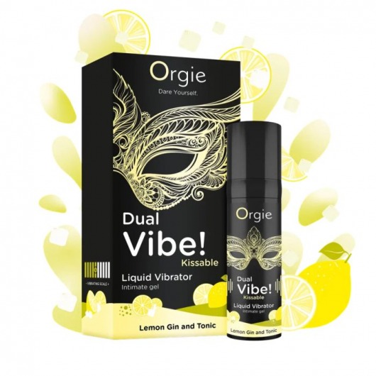 Съедобный жидкий вибратор Dual Vibe! со вкусом лимонного джина с тоником - 15 мл. - ORGIE - купить с доставкой в Пензе