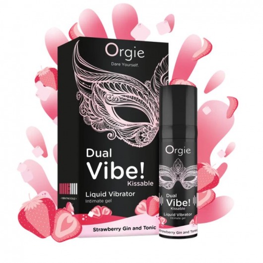 Съедобный жидкий вибратор Dual Vibe! со вкусом клубничного джина с тоником - 15 мл. - ORGIE - купить с доставкой в Пензе