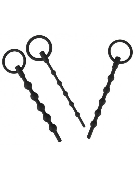 Набор из 3 черных силиконовых уретральных стимуляторов Training Set - Orion - купить с доставкой в Пензе