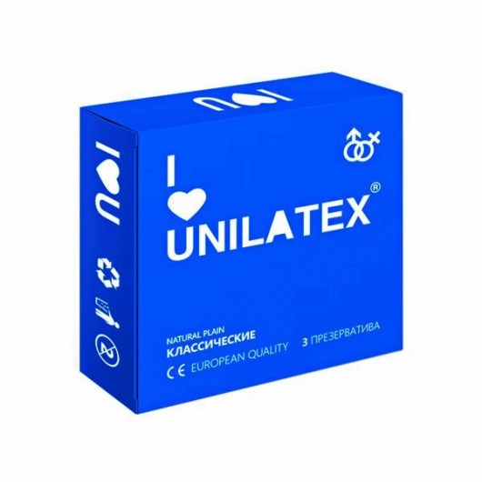 Классические презервативы Unilatex Natural Plain - 3 шт. - Unilatex - купить с доставкой в Пензе