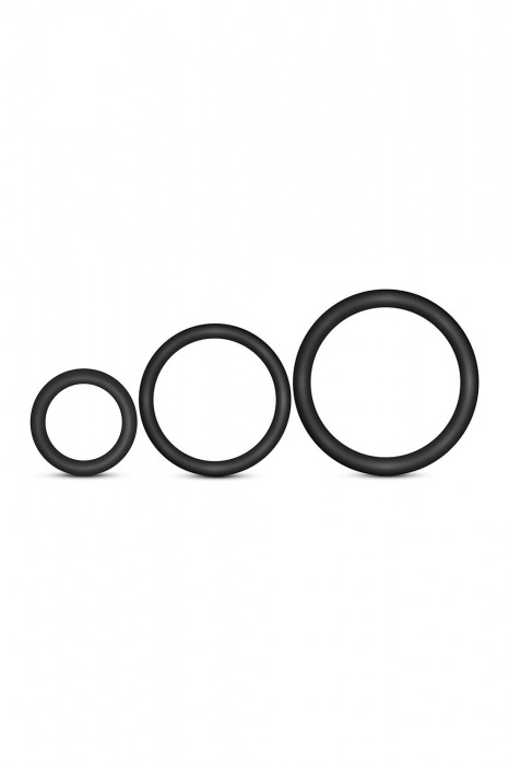 Набор из 3 черных эрекционных колец Cock Ring Set - Blush Novelties - в Пензе купить с доставкой