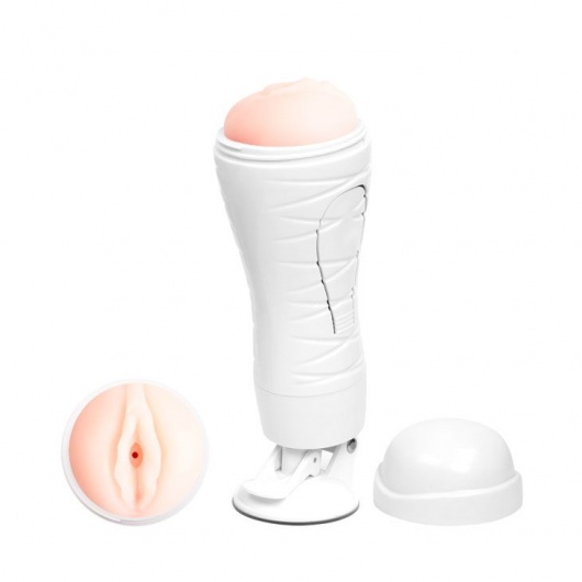 Мастурбатор-вагина Flora White с присоской и 12 режимами вибрации - Baile - в Пензе купить с доставкой