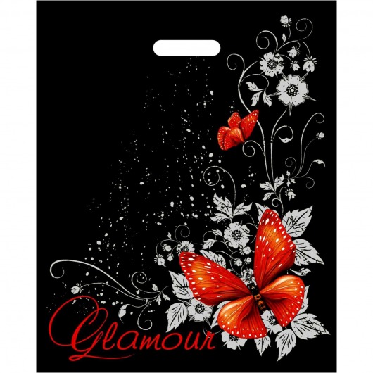 Черный пакет Glamour с вырубной ручкой (38х47 см) - Сима-Ленд - купить с доставкой в Пензе