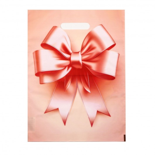 Пакет с принтом в виде банта с вырубной ручкой (30х40 см) - Сима-Ленд - купить с доставкой в Пензе