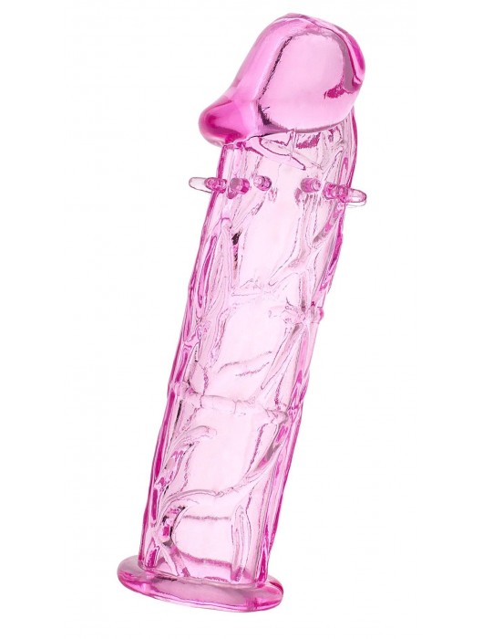 Розовая насадка фаллической формы - 12,5 см. - A-toys - в Пензе купить с доставкой