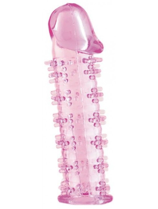 Розовая насадка на пенис с шипами - 12,5 см. - A-toys - в Пензе купить с доставкой