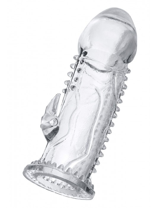 Прозрачная насадка на пенис с шипиками и коготком - 13,5 см. - A-toys - в Пензе купить с доставкой