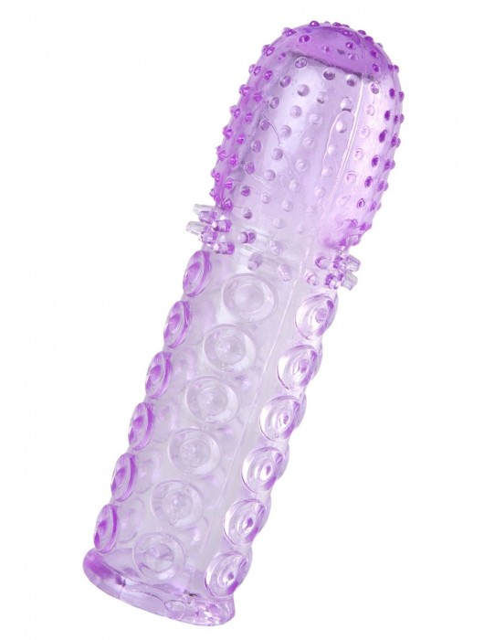 Фиолетовая рельефная насадка на пенис - 13,5 см. - A-toys - в Пензе купить с доставкой