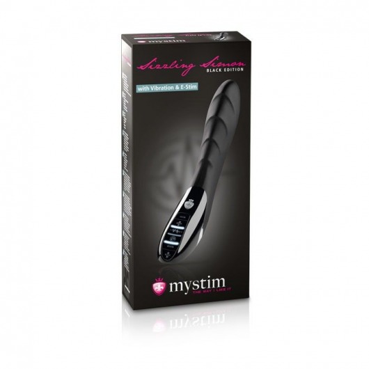 Вибратор с электростимуляцией Sizzling Simon Black Edition - 27 см. - MyStim - купить с доставкой в Пензе