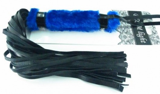 Нежная плеть с синим мехом BDSM Light - 43 см. - БДСМ Арсенал - купить с доставкой в Пензе