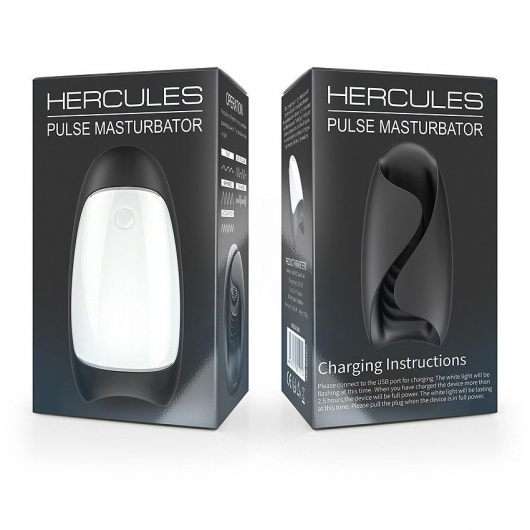 Черно-белый сквозной вибромастурбатор Hercules - Rends - в Пензе купить с доставкой