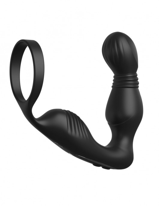 Черный вибростимулятор простаты с эрекционным кольцом Ass-Gasm Pro P-Spot Milker - Pipedream - в Пензе купить с доставкой