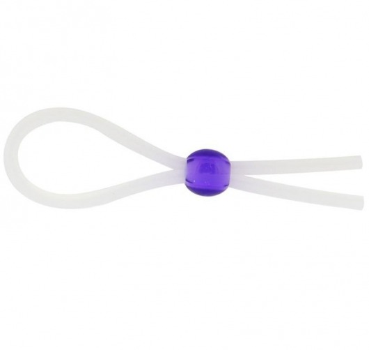 Прозрачное лассо с фиолетовой бусиной SILICONE COCK RING WITH BEAD LAVENDER - NMC - в Пензе купить с доставкой