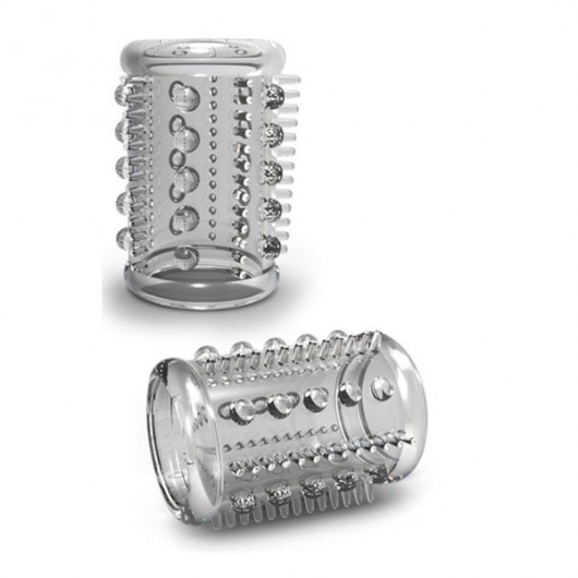 Прозрачная насадка с шипами и шишечками STAY HARD COCK SLEEVE 03 CLEAR - Blush Novelties - в Пензе купить с доставкой
