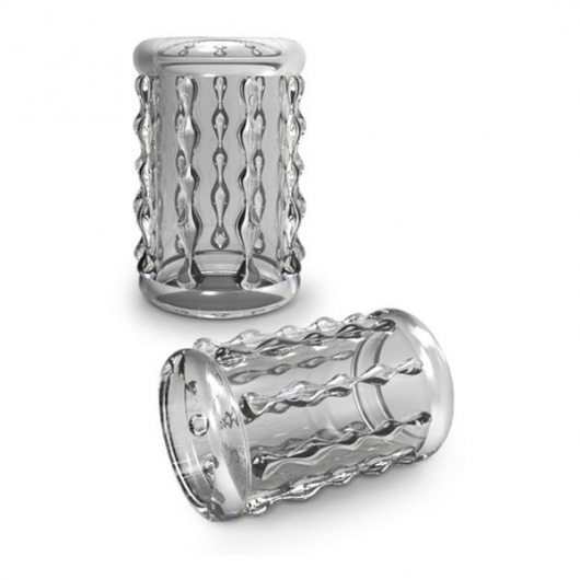 Прозрачная насадка с бороздками STAY HARD COCK SLEEVE 04 CLEAR - Blush Novelties - в Пензе купить с доставкой