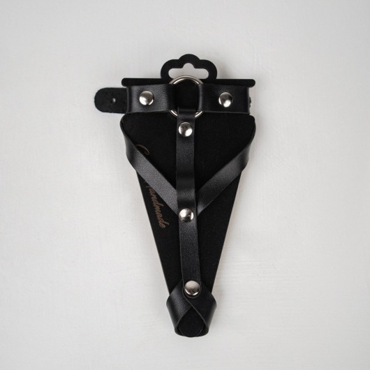 Черный кожаный браслет с кольцом - Crazy Handmade - купить с доставкой в Пензе