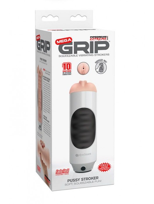 Мастурбатор-вагина Extreme Toyz Mega Grip Vibrating Stroker Mouth - Pipedream - в Пензе купить с доставкой