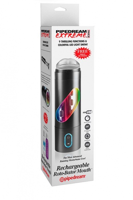 Перезаряжаемый мастурбатор-ротик Extreme Toyz Rechargeable Roto-Bator Mouth - Pipedream - в Пензе купить с доставкой