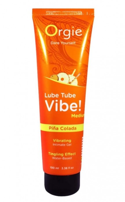 Гель с эффектом вибрации Lube Tube Vibe Medium Pina Colada - 100 мл. - ORGIE - купить с доставкой в Пензе