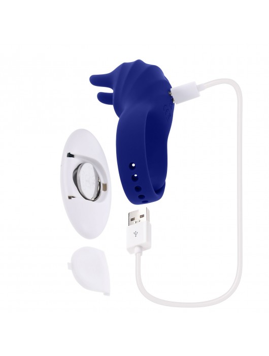 Синее эрекционное виброкольцо с клиторальной подушечкой и пультом ДУ Adjustable Fun Ring - Zero Tolerance - в Пензе купить с доставкой