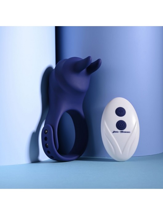 Синее эрекционное виброкольцо с клиторальной подушечкой и пультом ДУ Adjustable Fun Ring - Zero Tolerance - в Пензе купить с доставкой