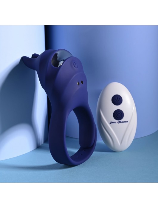 Синее эрекционное виброкольцо с клиторальной подушечкой и пультом ДУ Adjustable Fun Ring - Zero Tolerance - в Пензе купить с доставкой