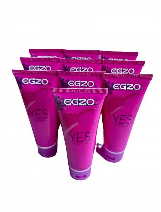 Набор из 10 согревающих лубрикантов на водной основе Egzo Yes (по 50 мл.) - EGZO - купить с доставкой в Пензе