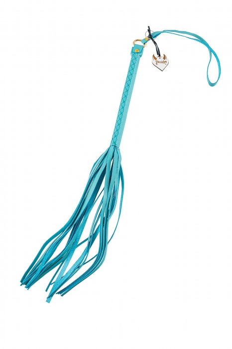 Голубая кожаная плеть - 50 см. - Pecado - купить с доставкой в Пензе