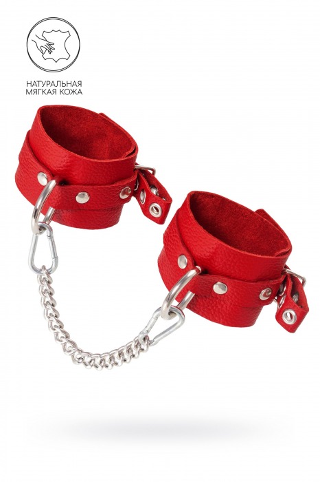 Красные мягкие кожаные оковы с люверсами - Pecado - купить с доставкой в Пензе
