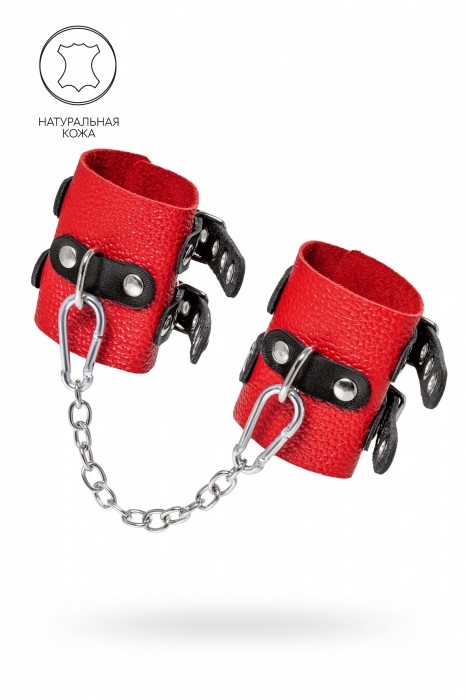 Красно-черные мягкие наручники с двумя ремешками с люверсами - Pecado - купить с доставкой в Пензе