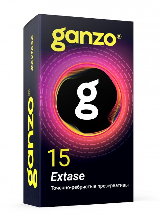Презервативы анатомической формы с точечной и ребристой структурой Ganzo Extase - 15 шт. - Ganzo - купить с доставкой в Пензе