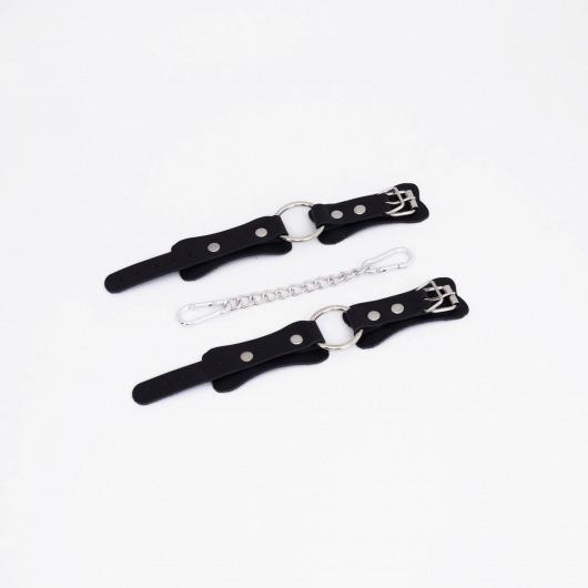 Черные кожаные наручники с кольцом - Crazy Handmade - купить с доставкой в Пензе