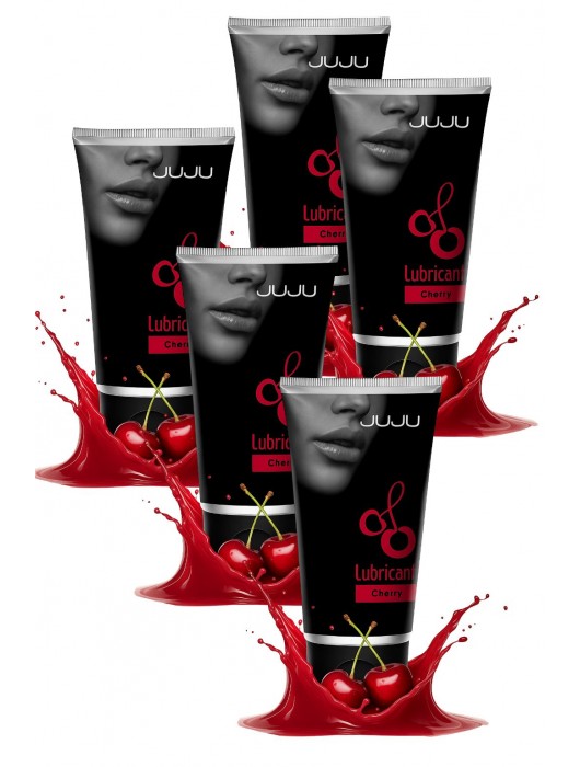Набор из 5 съедобных лубрикантов JUJU со вкусом вишни - JuJu - купить с доставкой в Пензе