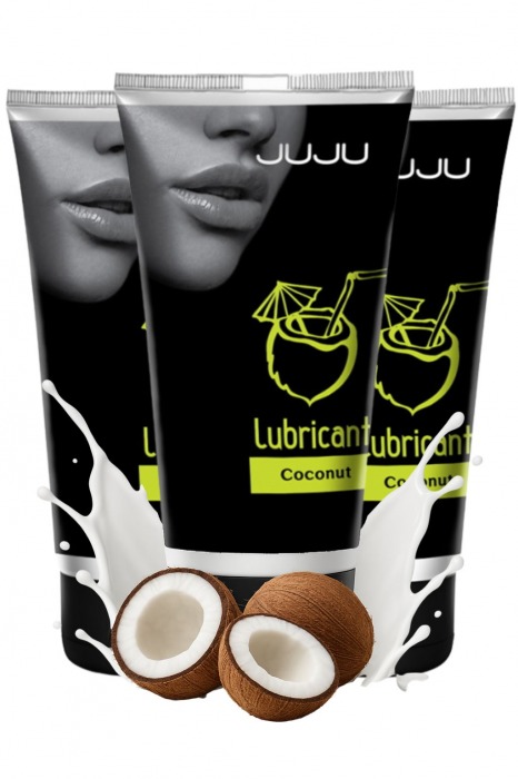 Набор из 3 съедобных лубрикантов JUJU со вкусом кокоса - JuJu - купить с доставкой в Пензе
